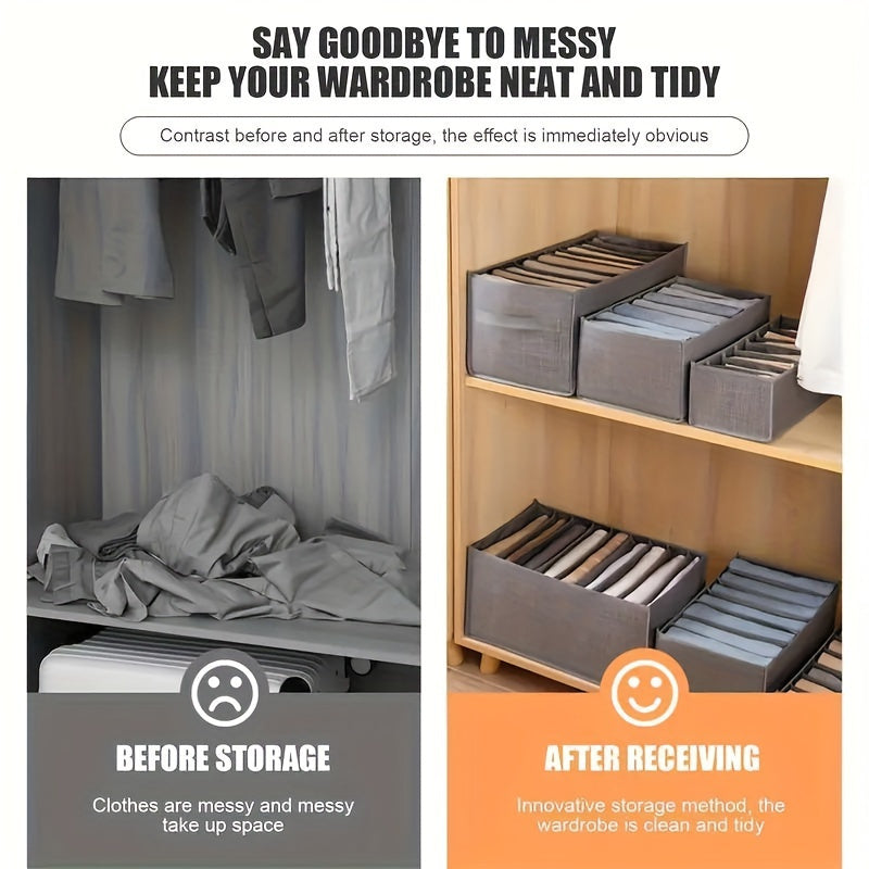 Clothes Organizer with 9 Compartments for Wardrobe Storage