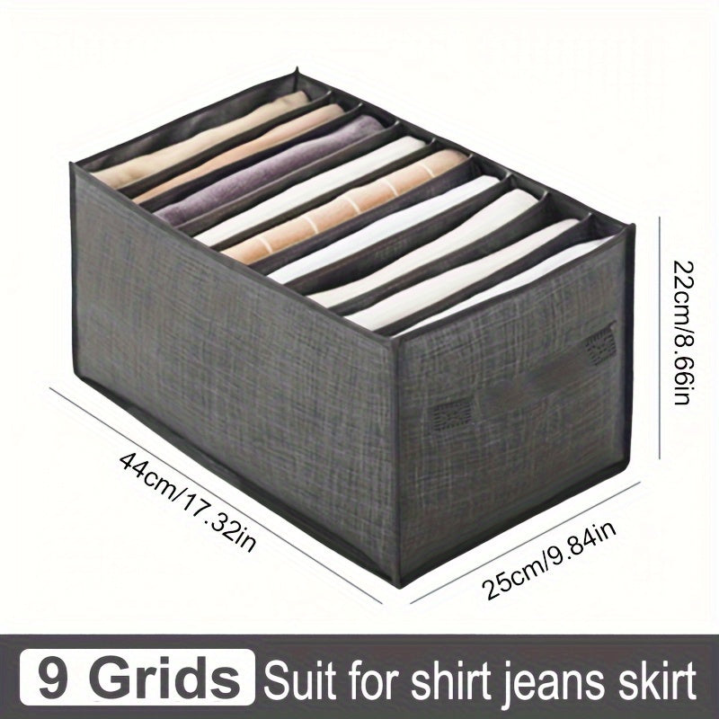 Clothes Organizer with 9 Compartments for Wardrobe Storage