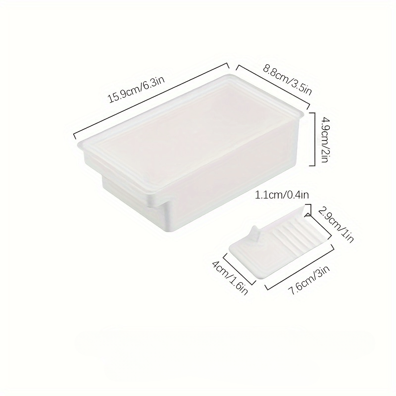 Sariyog' va pishloq uchun qopqoq bilan saqlash konteyneri, oshxona tartibi uchun oziq-ovqat xavfsiz polipropilendan tayyorlangan, kesish va ziravorlash uchun ideal