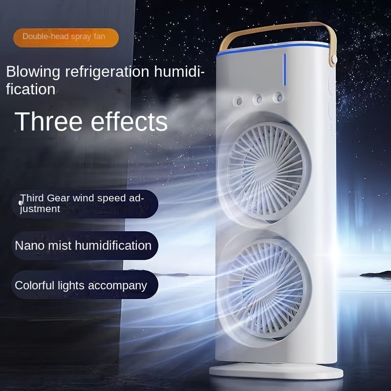 USB Portable Desktop Air Cooler with Spray Humidifier for Home Office Dorm