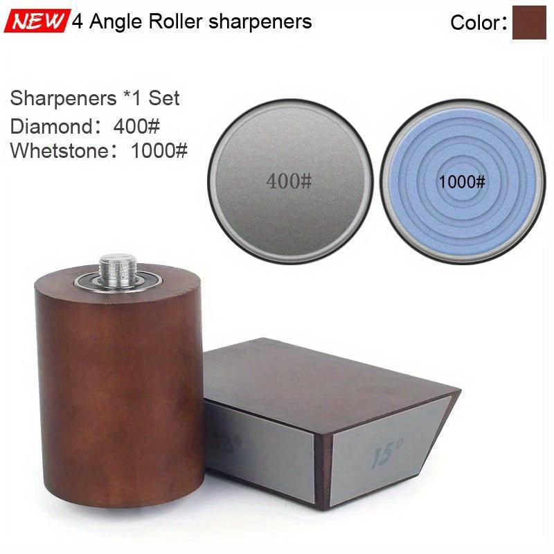Professional Diamond Whetstone for Wooden Four-Angle Hob Sharpener, 15-22 Degrees
