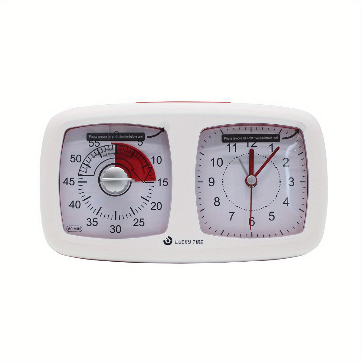 Dual Screen Visual Timer and Alarm Clock Battery-Powered for Home School Work