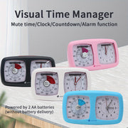 Dual Screen Visual Timer and Alarm Clock Battery-Powered for Home School Work