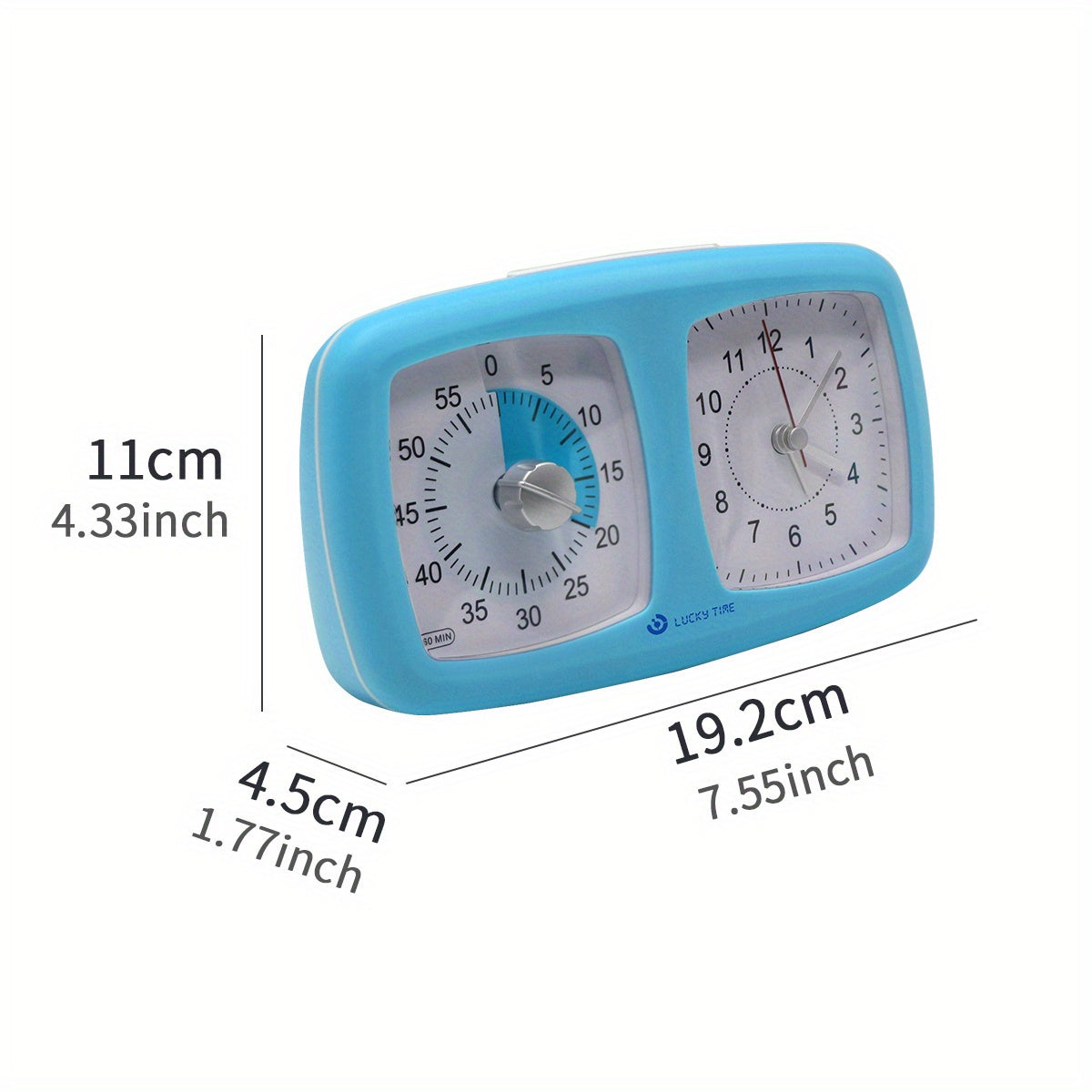 Dual Screen Visual Timer and Alarm Clock Battery-Powered for Home School Work