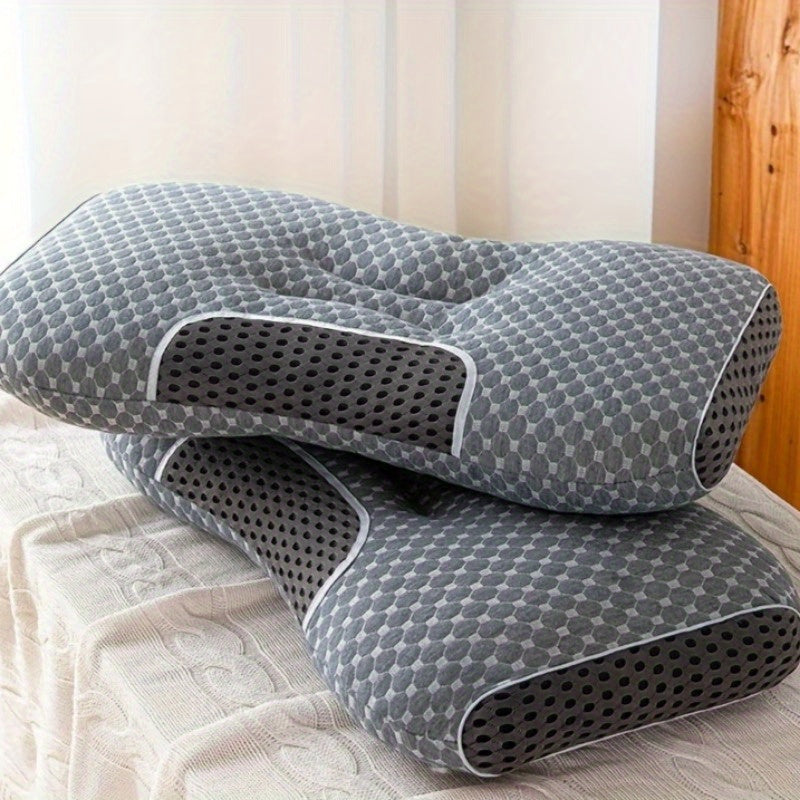 Soft Moisture-Wicking Knitted Pillow with Cervical Support for Comfortable Sleep