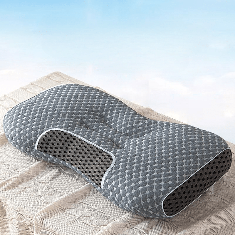 Soft Moisture-Wicking Knitted Pillow with Cervical Support for Comfortable Sleep