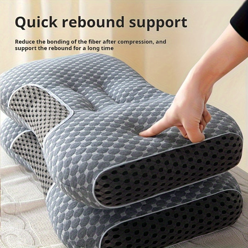 Soft Moisture-Wicking Knitted Pillow with Cervical Support for Comfortable Sleep