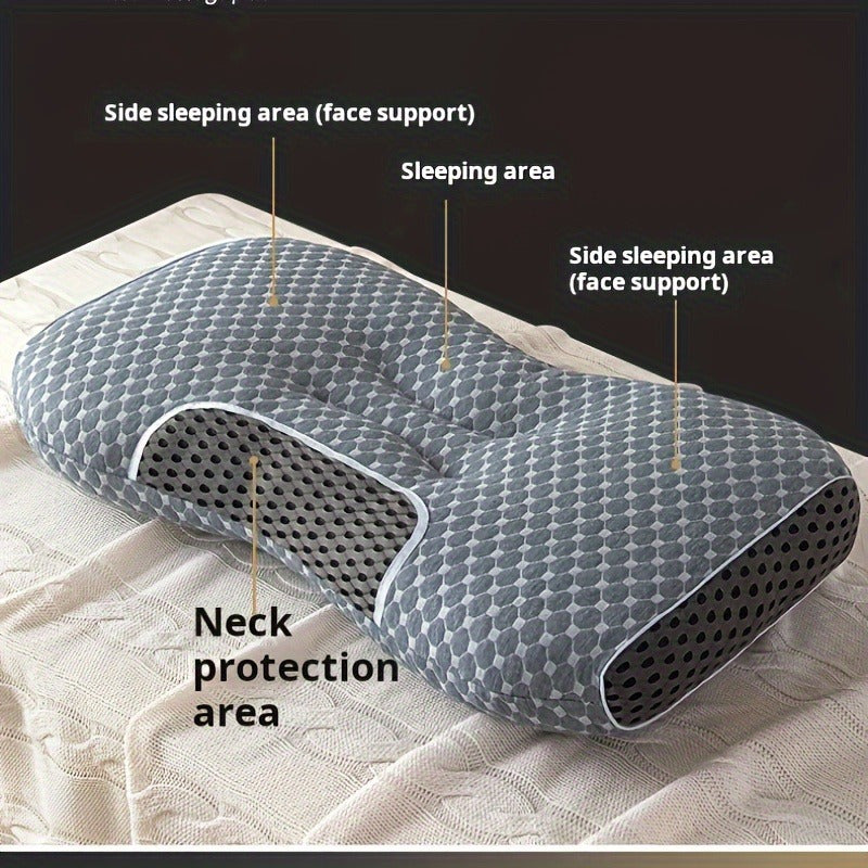 Soft Moisture-Wicking Knitted Pillow with Cervical Support for Comfortable Sleep