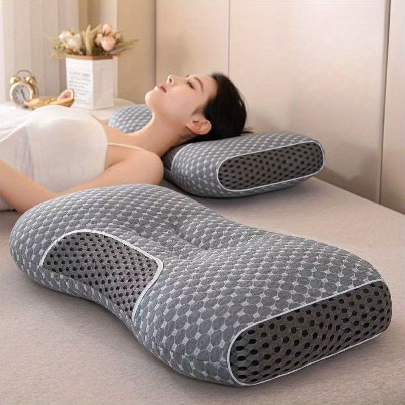 Soft Moisture-Wicking Knitted Pillow with Cervical Support for Comfortable Sleep