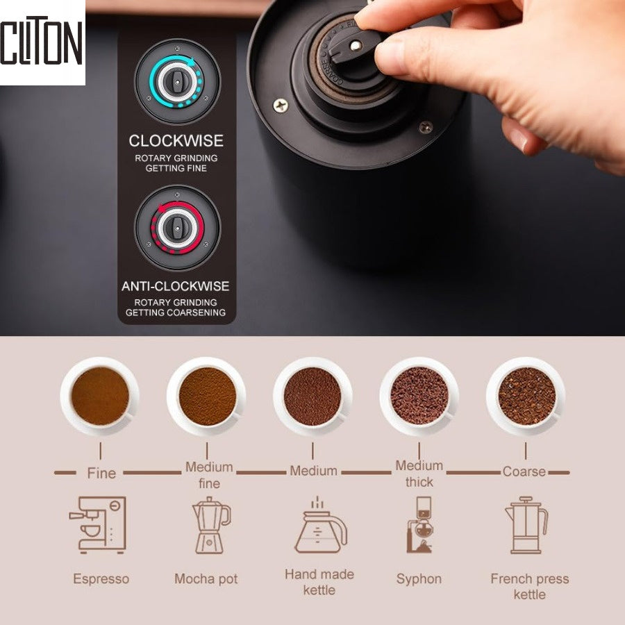 Electric Portable Coffee Grinder USB Rechargeable Mini Burr Filter