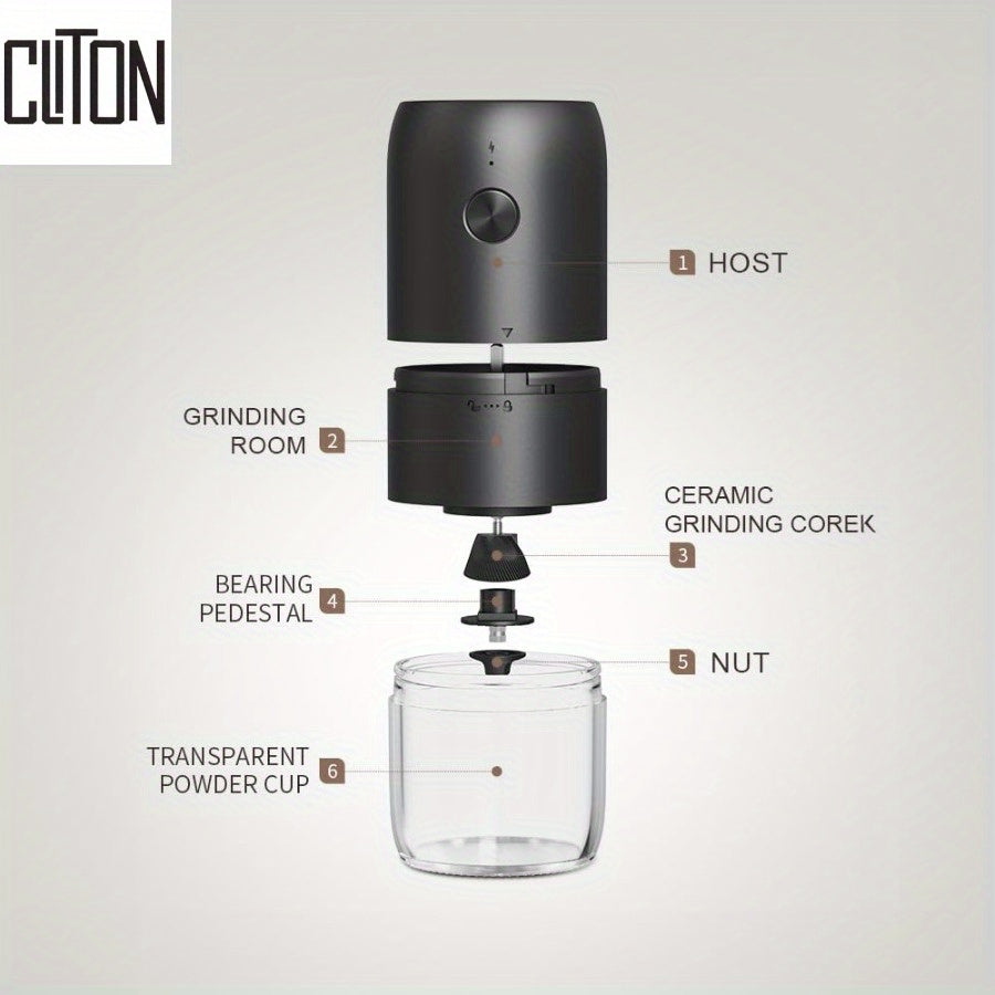 Electric Portable Coffee Grinder USB Rechargeable Mini Burr Filter