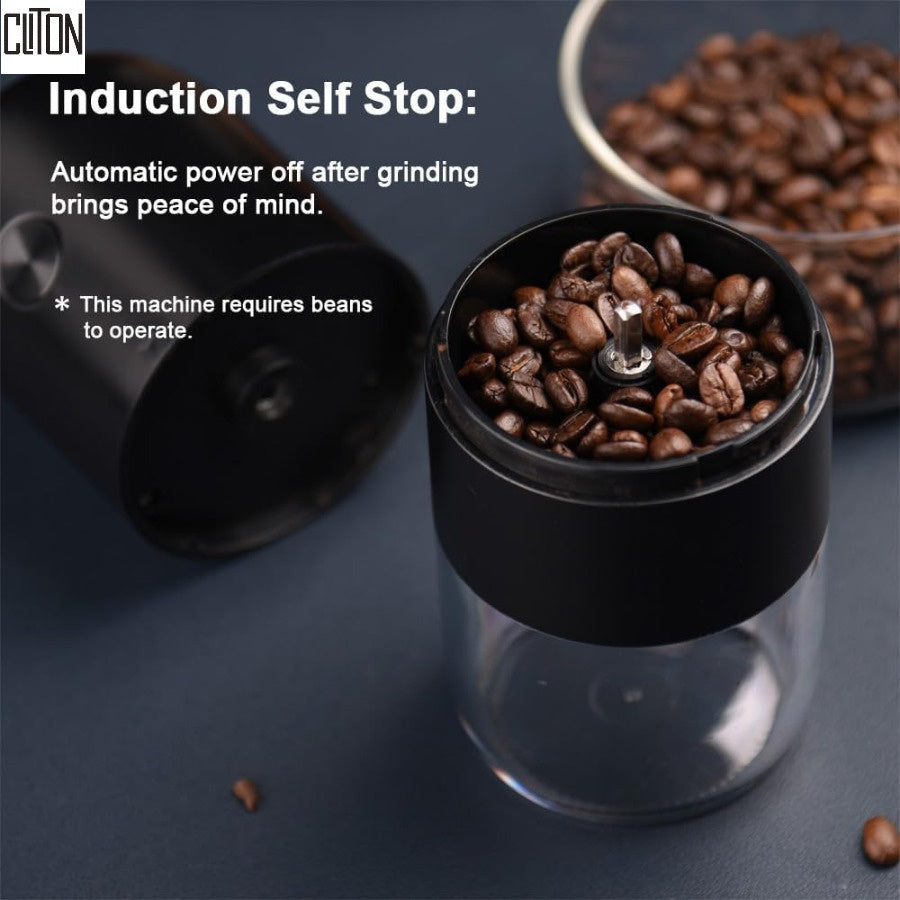 Electric Portable Coffee Grinder USB Rechargeable Mini Burr Filter