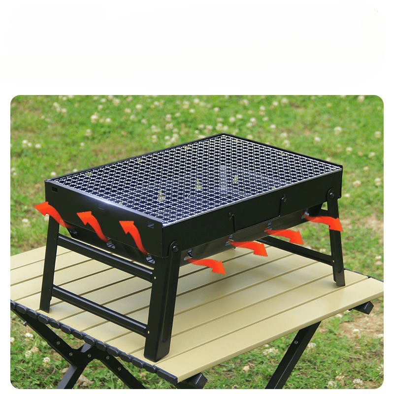 Compact Charcoal Grill with Ventilation System, Collapsible Tabletop BBQ, Easy-to-Clean Steel