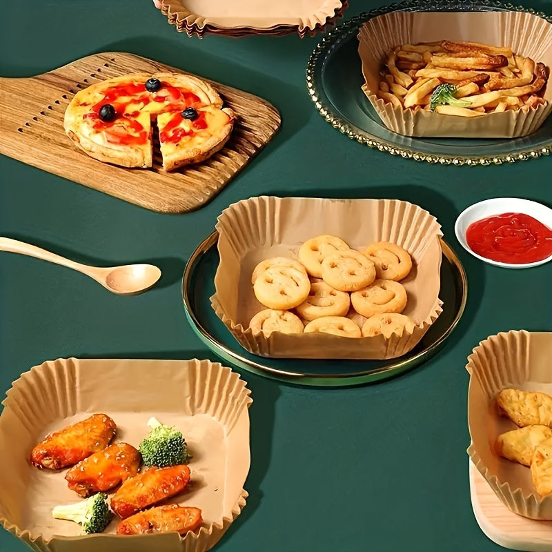 100 dona yopilmaydigan kvadrat havo fritöz qoplami, pishirish, qovurish, bug'lash uchun