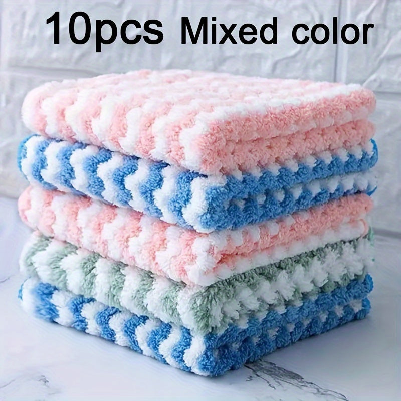 Set of 10 Microfiber Cleaning Cloths for Kitchen Bathroom Car Streak-Free Reusable