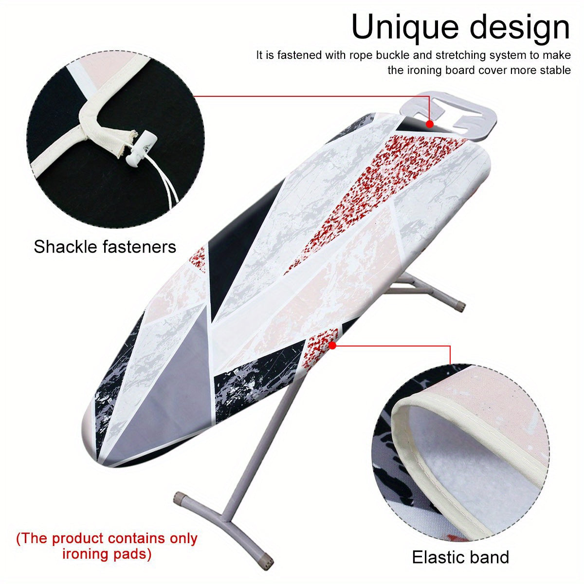 Ironing Board Cover 100% Cotton 139.7x50.8cm Scorch Resistant Adjustable