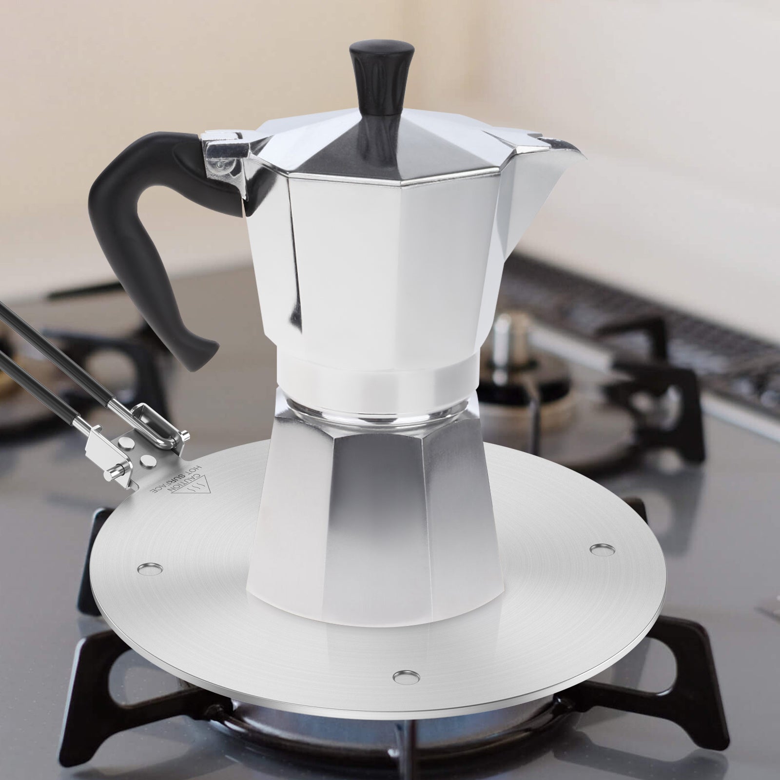 Stainless Steel Heat Diffuser Plate for Gas Stove 20/24cm Non-Slip Even Heat