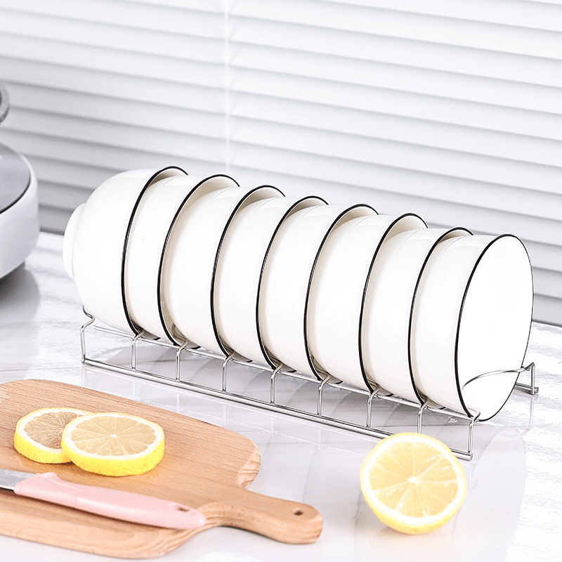 Stainless Steel Dish Rack for Bowls and Plates Kitchen Countertop Storage