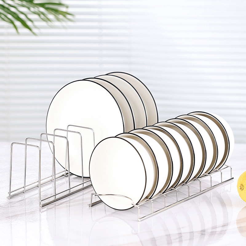 Stainless Steel Dish Rack for Bowls and Plates Kitchen Countertop Storage