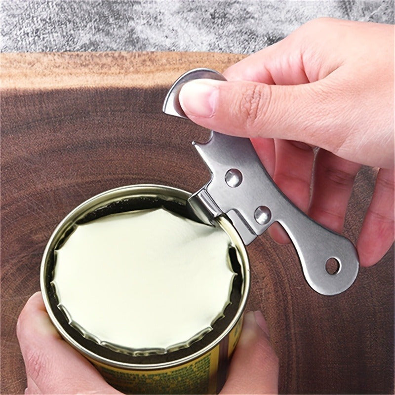 Stainless Steel Manual Can and Bottle Opener Portable Gadget for Home Restaurant Party in 5 Colors
