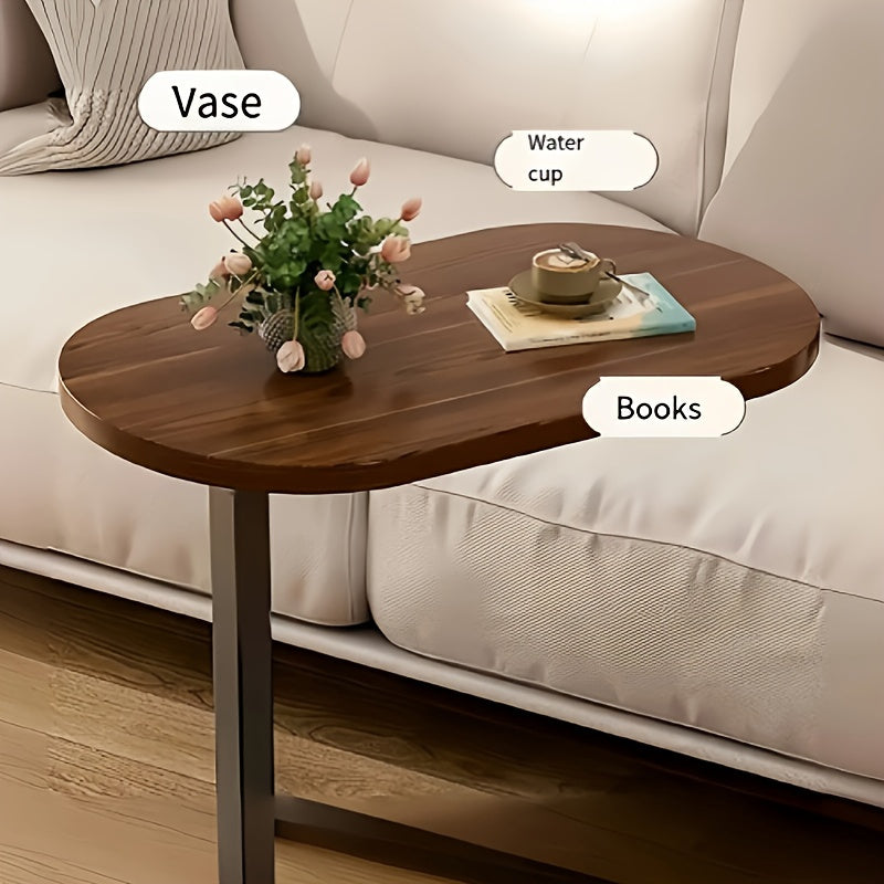 Klassik Dizaynli Yon Stol, Mustahkam Yog'och Asos - Silliq va Joyni Tejaydigan, Mustahkam Metall Ramka, To'liq Yig'ilgan Holatda Yetkaziladi, Yashash Xonasi yoki Balkon Uchun Ideal, Vaz va Kitob Ushturmasi Kiritilgan, Zamonaviy Stol Bezaklari