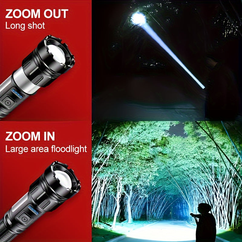 LED Flashlight with COB Work Light 7 Brightness Modes Rechargeable 1200mAh Lithium Battery