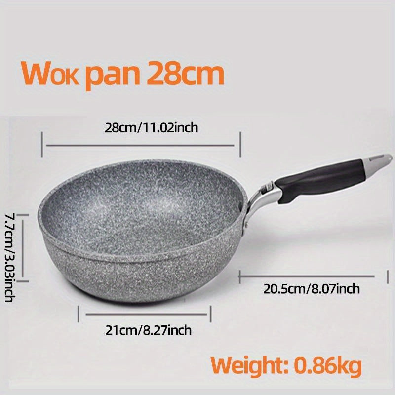 Home Frying Pan Set turli o'lchamdagi Non-Stick qozonlarni o'z ichiga oladi (28sm, 26sm, 24sm va 20sm) Induksion pechlar, gaz pechlari va boshqa joylarda foydalanish uchun mos. Pancaklar, tuxumlar va turli xil taomlarni tayyorlash uchun mukammal.