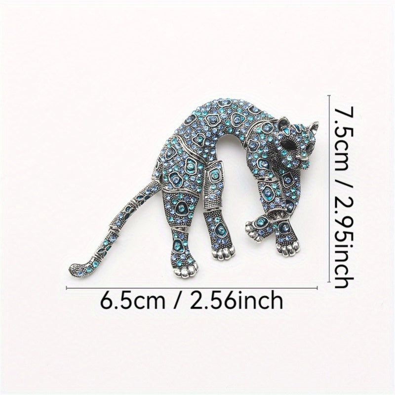 Vintage Leopard Brooch with Water-Dripped Enamel Design for Elegant Fashion