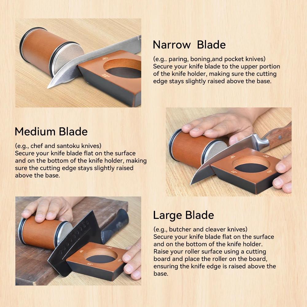 Afilador de cuchillos con diamantes para cuchillos de cocina, afilado de 15-22 grados