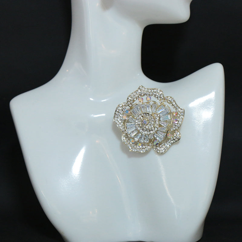 Floral Collar Pin for Women Stylish Fixed Collar Accessory Elegant Pressed Collar Jewelry