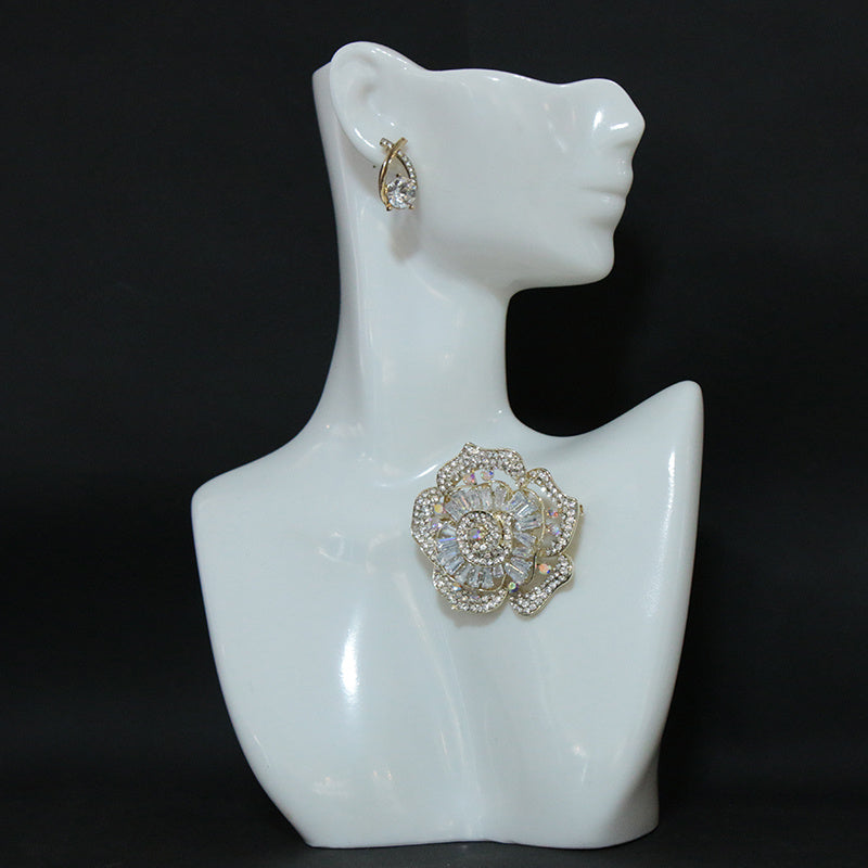 Floral Collar Pin for Women Stylish Fixed Collar Accessory Elegant Pressed Collar Jewelry