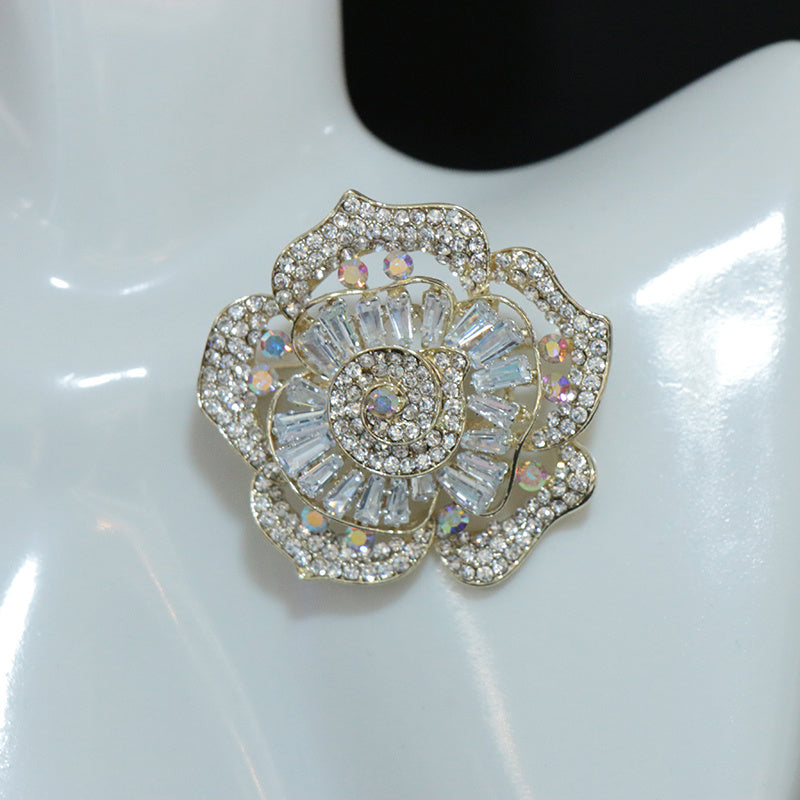 Floral Collar Pin for Women Stylish Fixed Collar Accessory Elegant Pressed Collar Jewelry