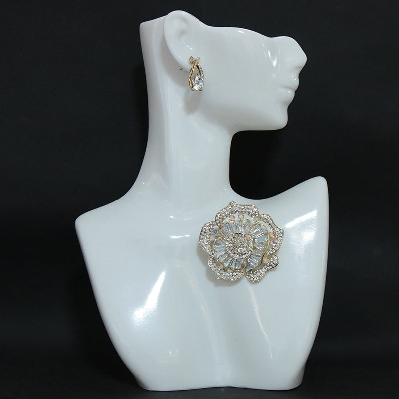 Floral Collar Pin for Women Stylish Fixed Collar Accessory Elegant Pressed Collar Jewelry