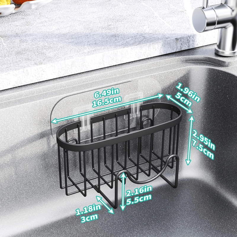 Stainless Steel Kitchen Sink Organizer with Multi-Functional M-Shape Design for Sponge and Brush Storage