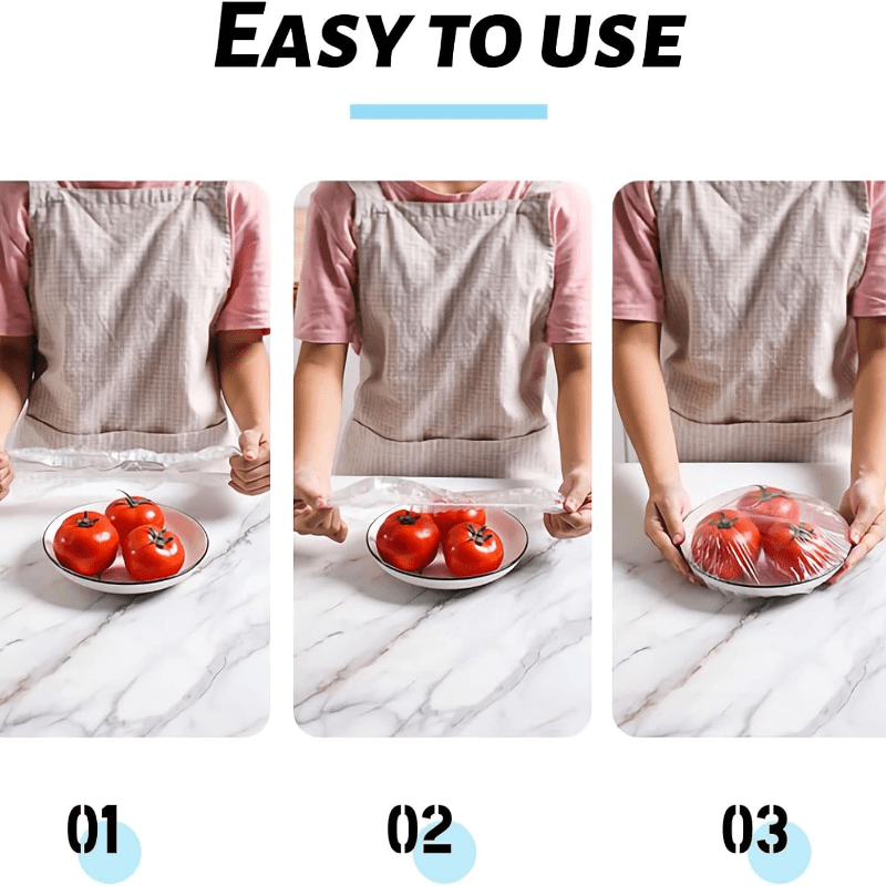 Пластиковые пакеты для хранения продуктов с эластичными крышками, 100 штук, для сохранения фруктов, овощей, мяса