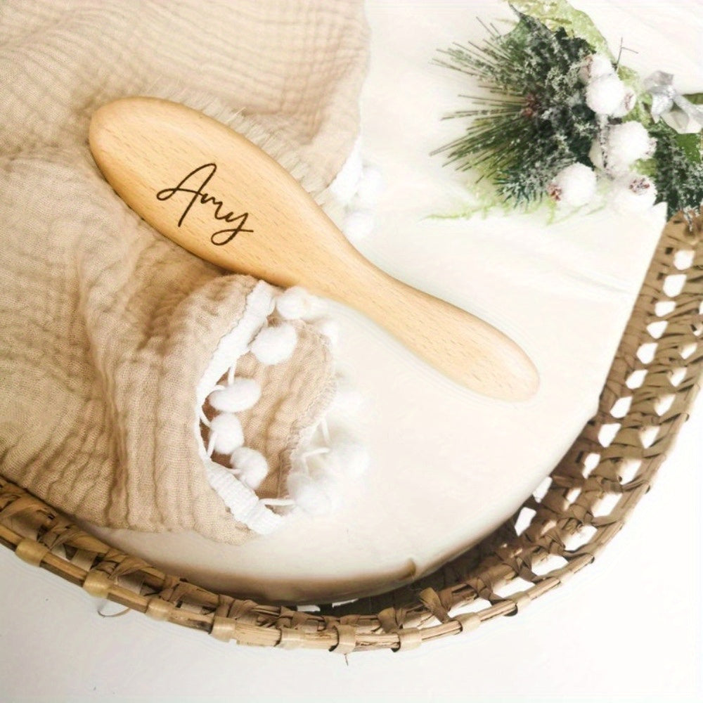 Custom Engraved Hair Brush Set with Fiberboard Handle Personal Keepsake Gift