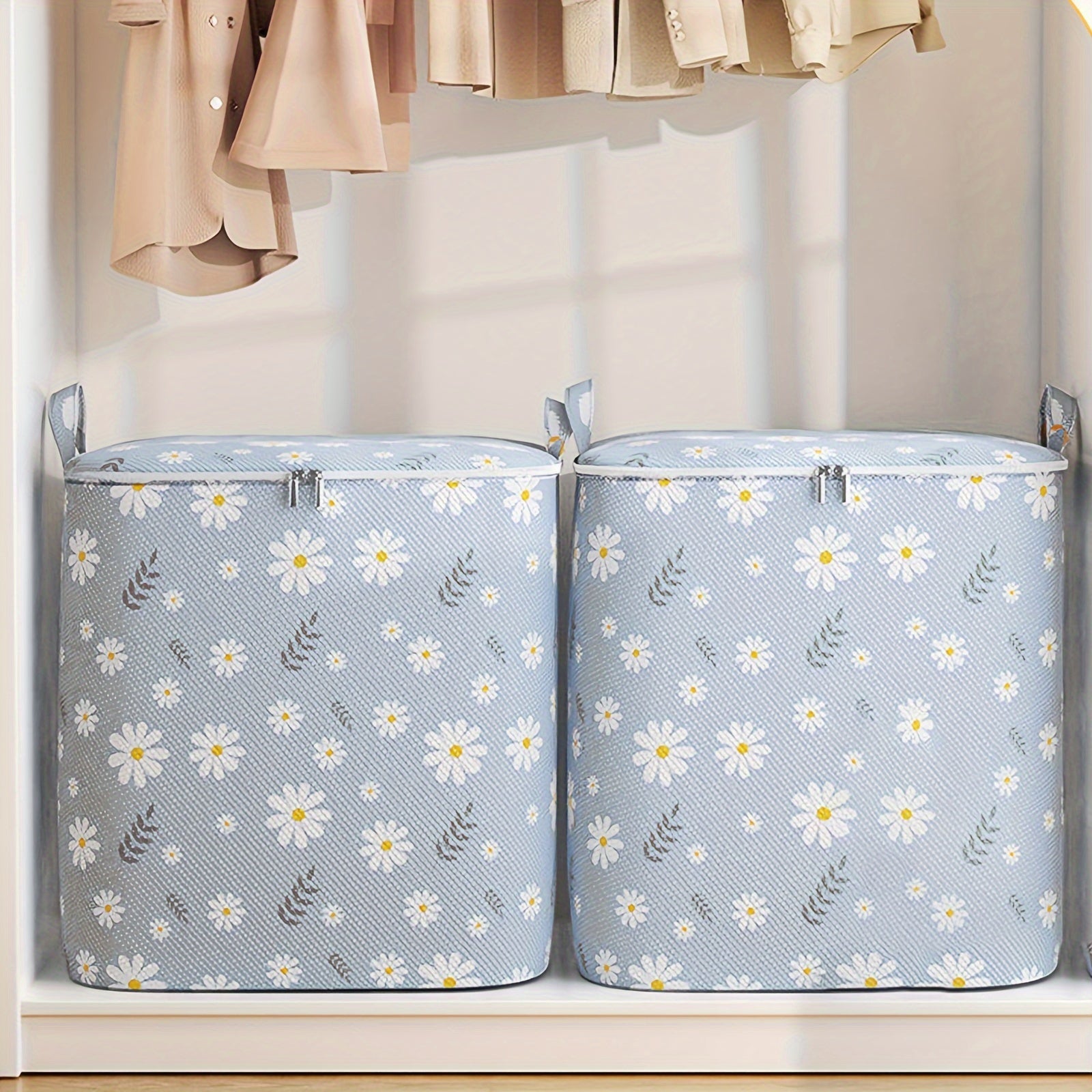 Large Capacity Waterproof Polyester Storage Bin for Clothes and Blankets