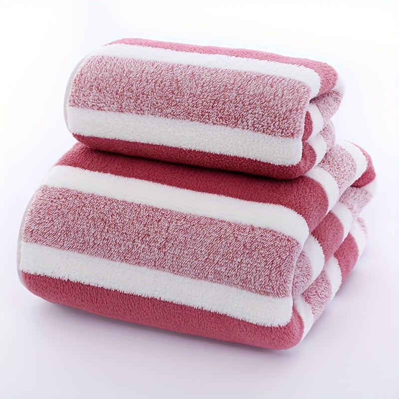 Luxury Striped Bath Towels for RVs Home and Salon Quick-Drying Soft Lightweight