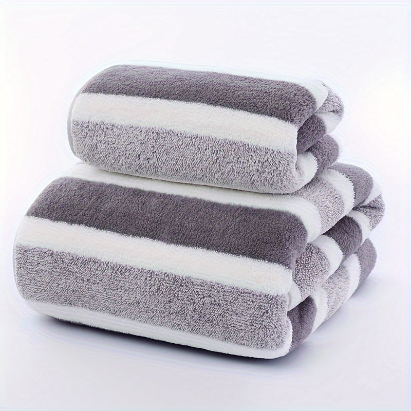 Luxury Striped Bath Towels for RVs Home and Salon Quick-Drying Soft Lightweight