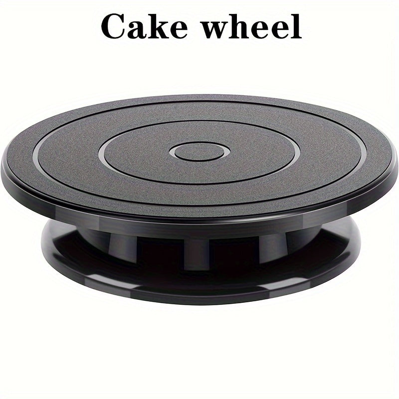 11-Inch Rotating Turntable for Pottery and Cake Decorating Black Plastic Display Stand