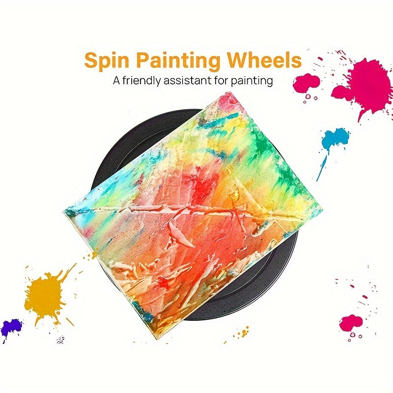 11-Inch Rotating Turntable for Pottery and Cake Decorating Black Plastic Display Stand