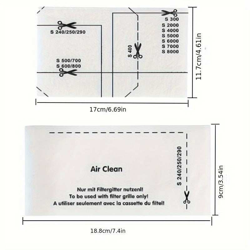 C1 C2 C3 S4000 S5000 S8000 seriyalari uchun 6 ta vakuum tozalagich filtri to'plami, tozalash filtrlarini o'z ichiga oladi - pol va vakuum aksessuarlari uchun plastik almashtiriladigan filtr pad to'plami
