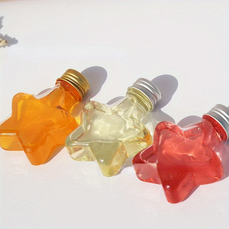 Set of 10 Small Star-Shaped 200ml Clear Plastic Beverage Bottles for Christmas Tree Decoration