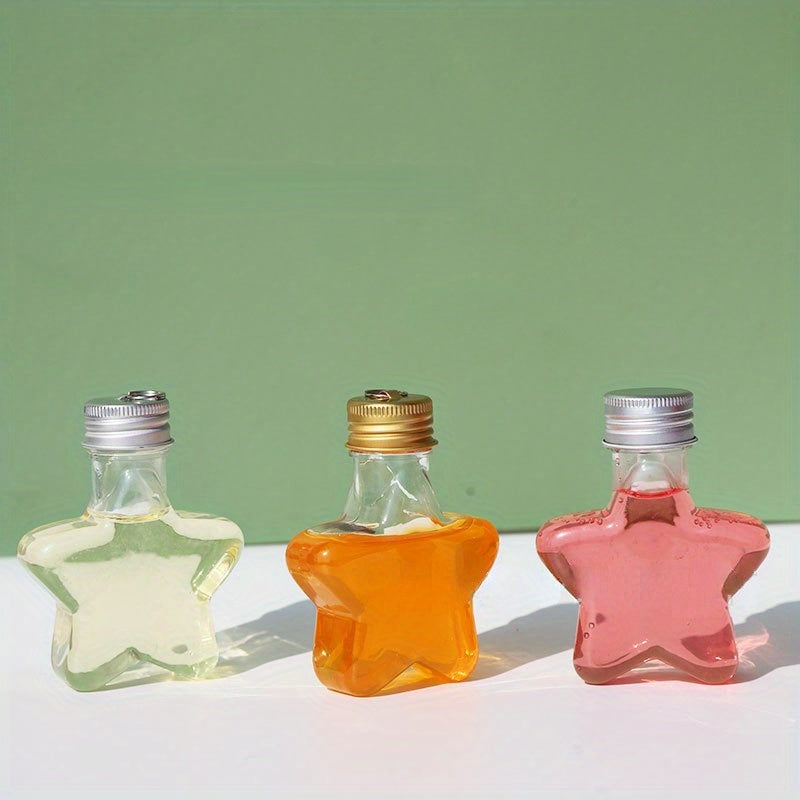Set of 10 Small Star-Shaped 200ml Clear Plastic Beverage Bottles for Christmas Tree Decoration