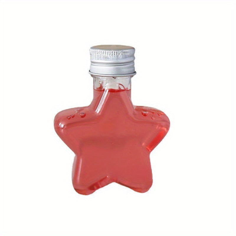 Set of 10 Small Star-Shaped 200ml Clear Plastic Beverage Bottles for Christmas Tree Decoration