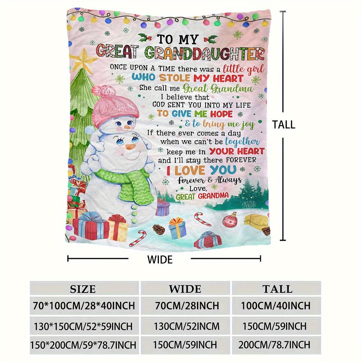 Cozy Flannel Throw Blanket for Granddaughter with Heartfelt Letter All-Season Plush Gift