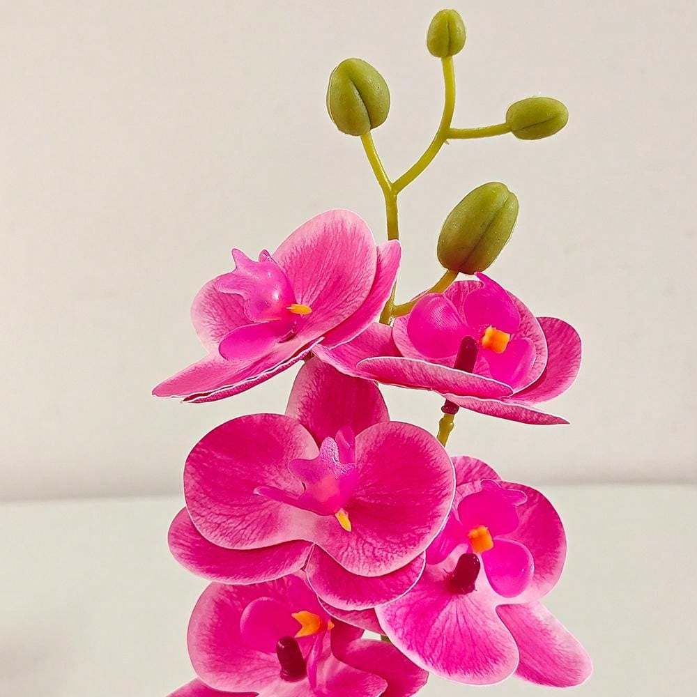 Planta artificial, orquídea simulada, bonsái, árbol en maceta para decoración de escritorio y hogar