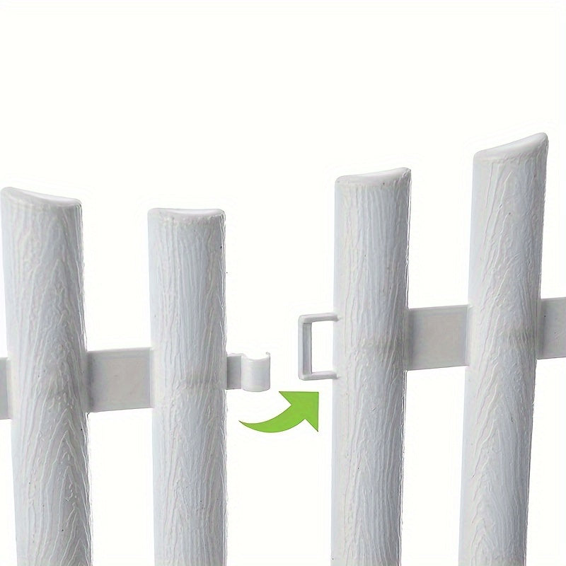 12 Pieces White Plastic Garden Fence Stakes for Flower Beds and Lawn Edging