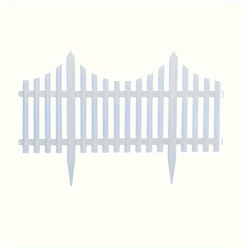 12 Pieces White Plastic Garden Fence Stakes for Flower Beds and Lawn Edging