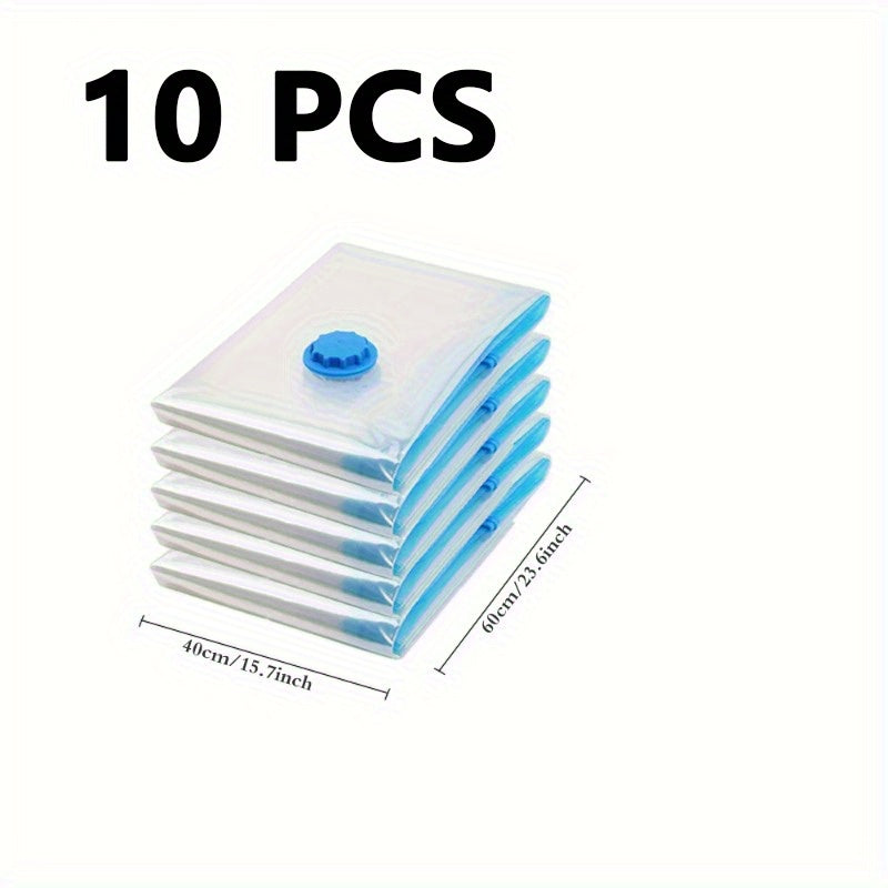 Bolsas de almacenamiento con compresión al vacío, pack de 10 para ropa y ropa de cama, ahorrador de espacio